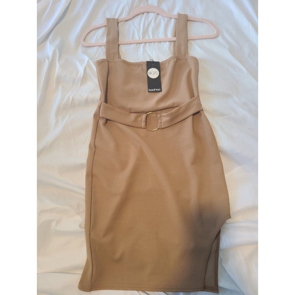 Boohoo Night Extreme Split Ring Detail Bodycon, Size US 6